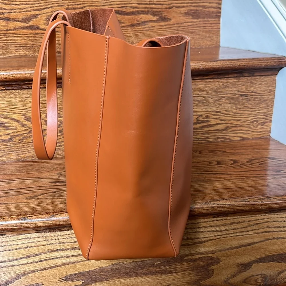 Co Lab Leather Tote Bag with Detachable Pouch